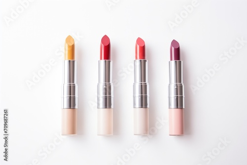 closeup of various lipstick shades on white paper