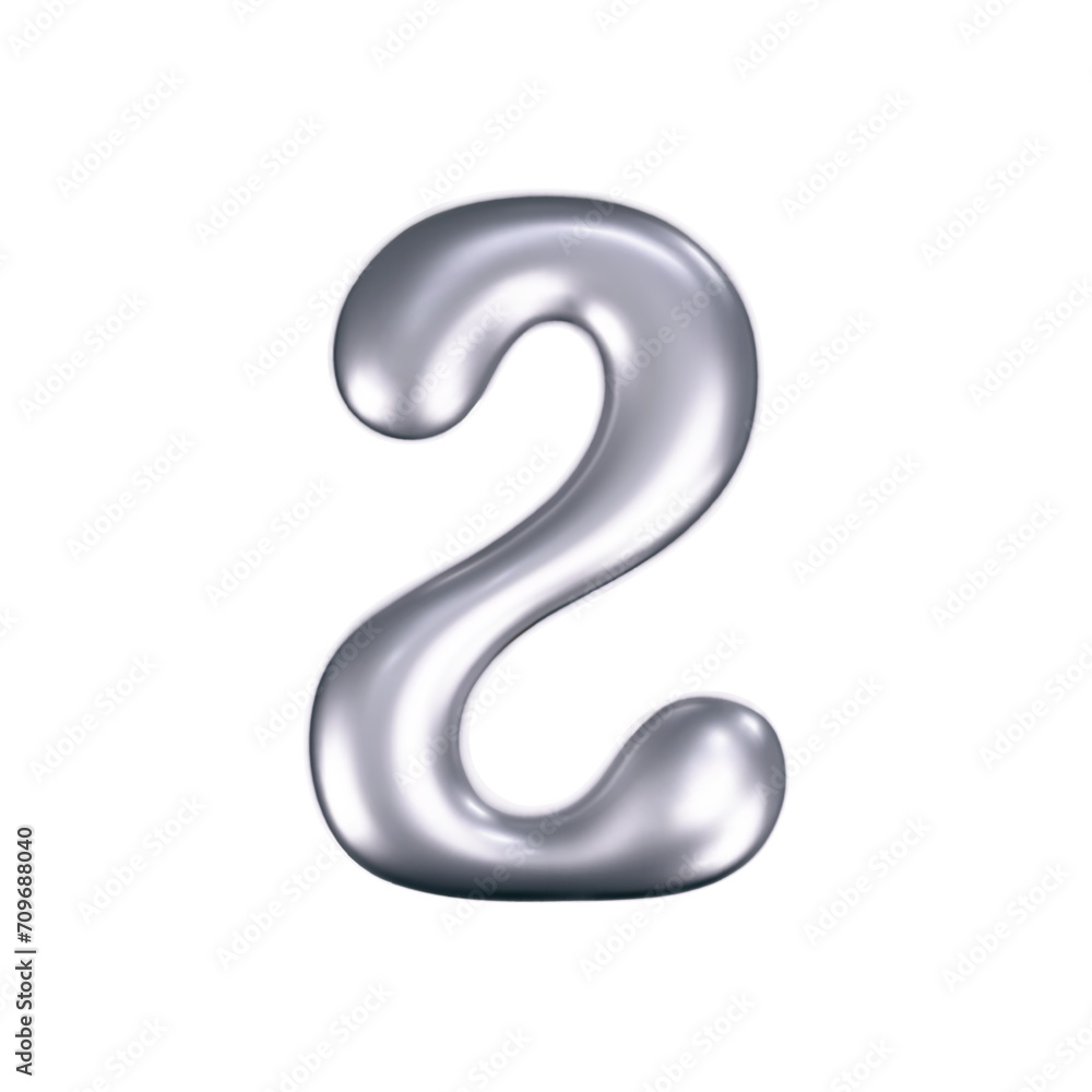 3d chrome liquid number 2 in y2k style isolated. Render of 3d metal inflated figures with glossy silver effect. 3d vector y2k typography digit 3d chrome liquid number 2 in y2k style isolated. Render of 3d metal inflated figures with glossy silver effect. 3d vector y2k typography digit
