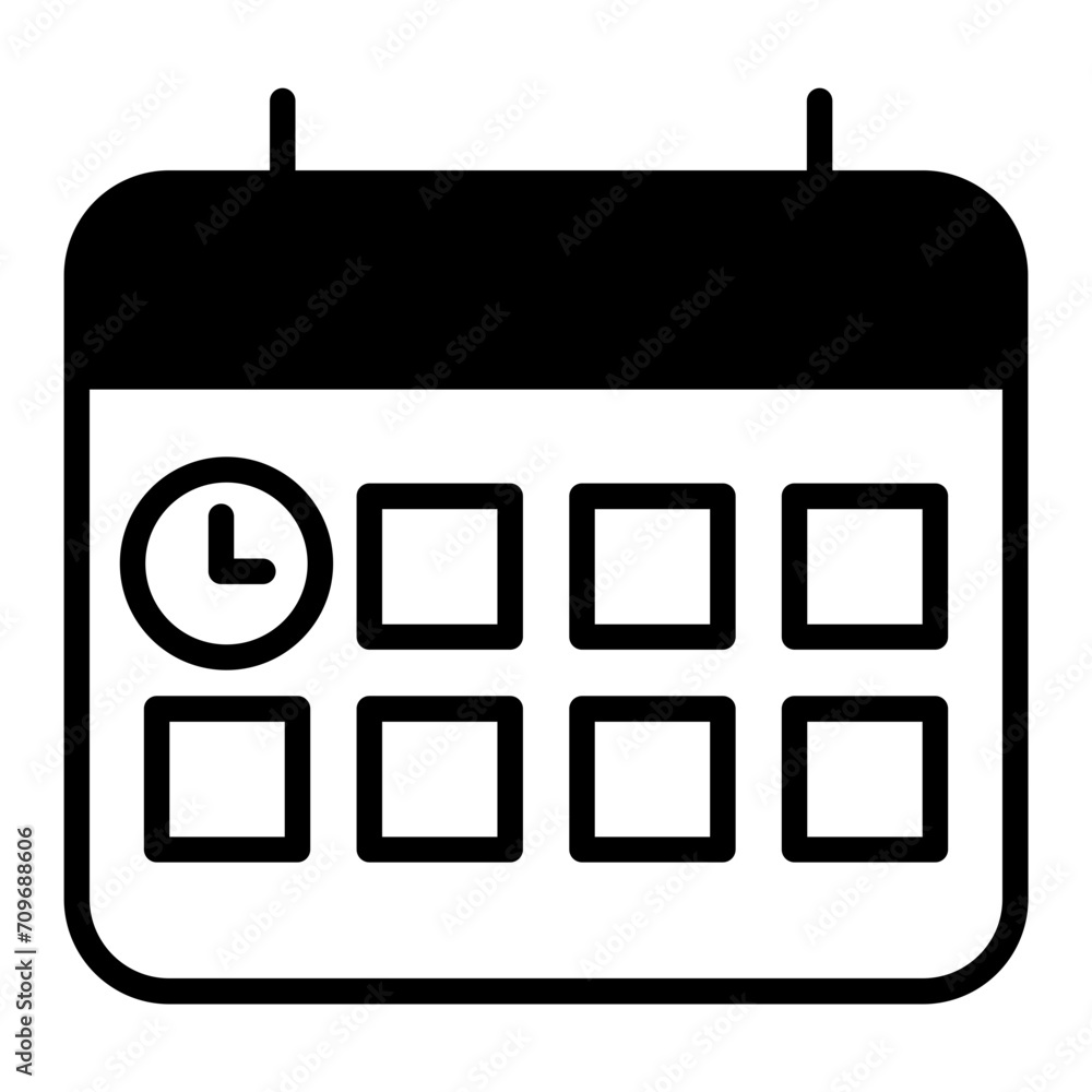 Schedule Time solid glyph icon Schedule Time solid glyph icon