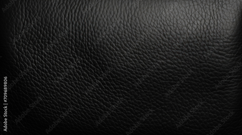 High-quality close-up showing the intricate texture of black leather material, perfect for luxurious background or pattern use. High-quality close-up showing the intricate texture of black leather material, perfect for luxurious background or pattern use.