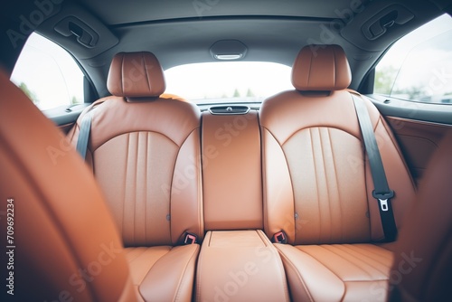 interior of a luxury car with leather seats © altitudevisual