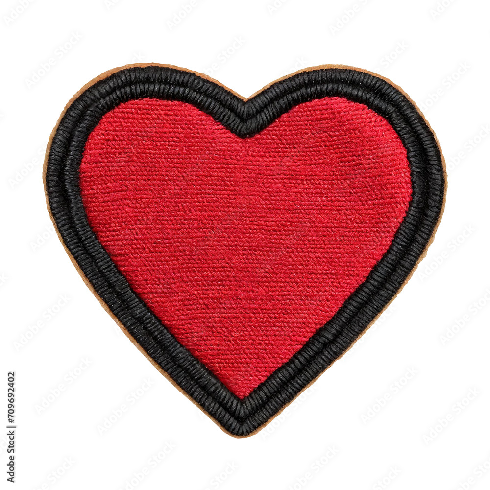 Red heart embroidered felt patch Red heart embroidered felt patch