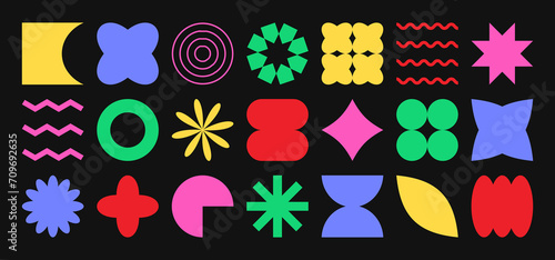 Shape retro vector icon, abstract y2k figure, modern sticker, geometry simple form, groovy futuristic element set. Minimal illustration