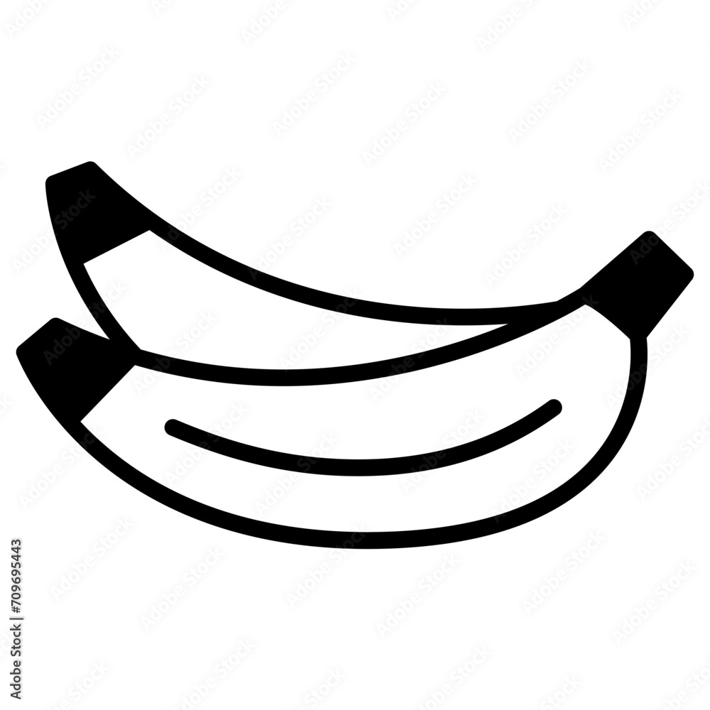 Banana solid glyph icon