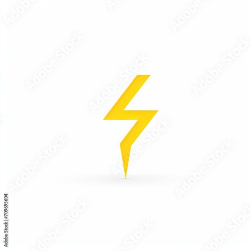 Bright yellow lightning bolt icon on a white background