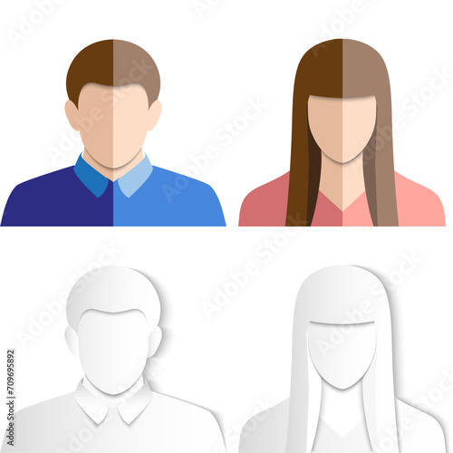 Set of icons - male and female profile