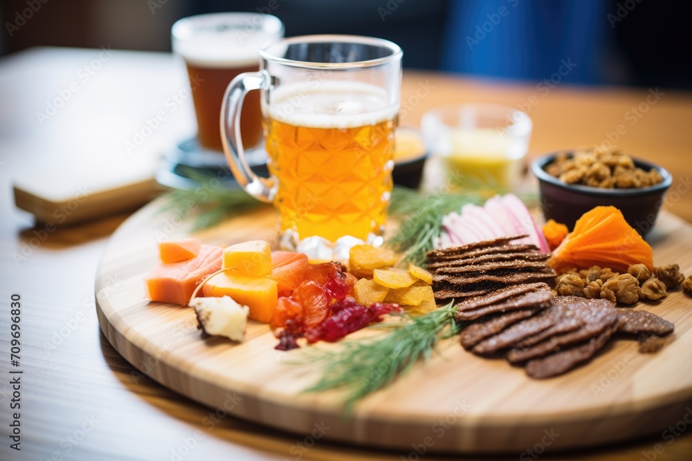 kvass paired with a traditional snack board - obrazy, fototapety, plakaty 