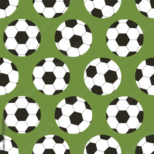 Soccer ball vector cartoon seamless pattern background for wallpaper, wrapping, packing, and backdrop.