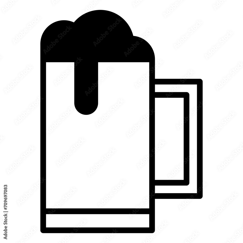 Beer glass solid glyph icon Beer glass solid glyph icon