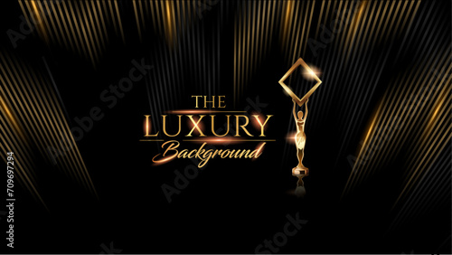 Black and Gold Luxury Background. Modern Classic Premium Design Template. Beautiful Marriage Invitation. Celebration Artwork for Business and Event occasion. Elegant Looking Creative Design Template.