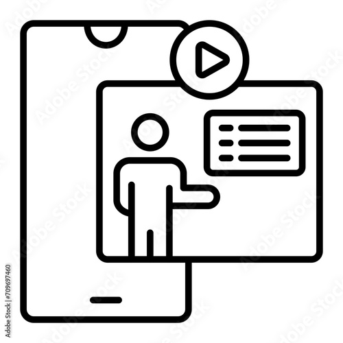   Video Tutorial line icon