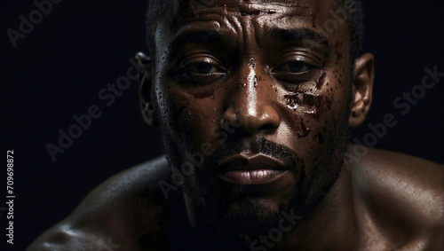 Sad, Unhappy man Face closeup, closeup portraits, straight into the camera