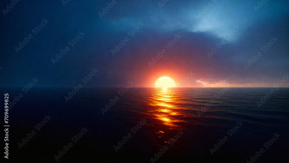 Fototapeta premium a quiet sea with warm summer