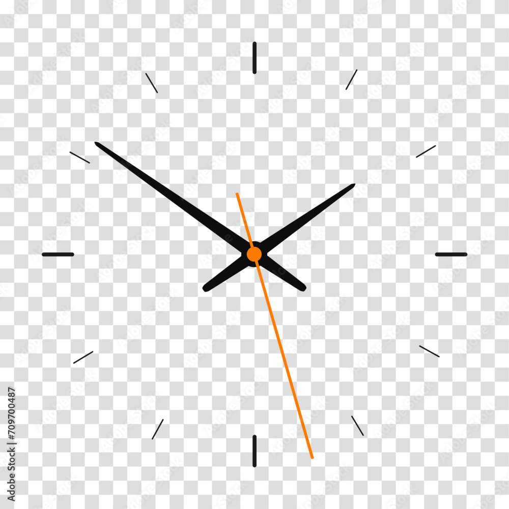 Clock icon in flat style, timer on transparent background. Business watch. Vector design element for you project Clock icon in flat style, timer on transparent background. Business watch. Vector design element for you project