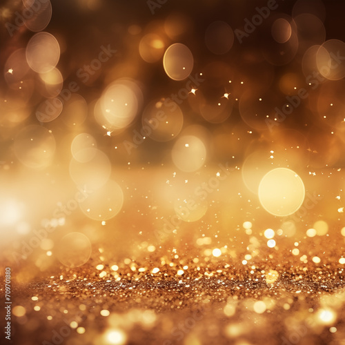 Golden Sparkle: Captivating Image Featuring Glistening Gold Glitter - Generative AI © Tobias