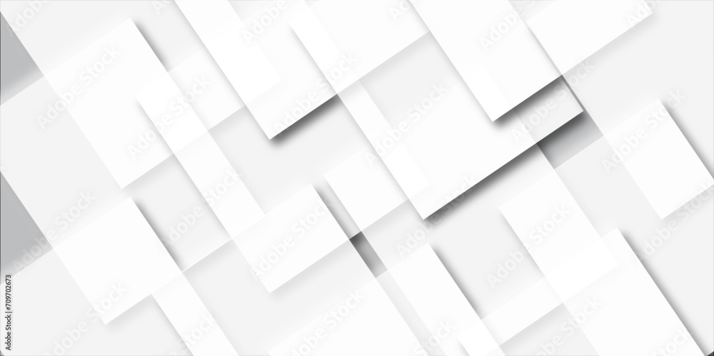  Abstract white background design with layers of textured white transparent material in triangle and squares shapes. White color technology concept geometric line vector white light grey background.