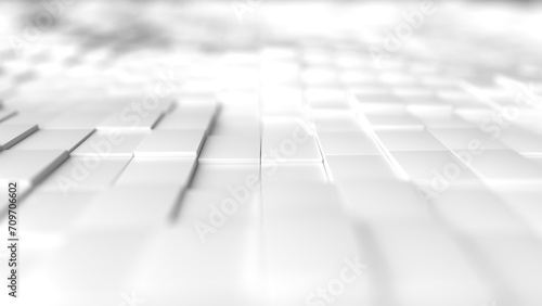 Abstract White Gradient Background with displaced Tiles. Illustration Template