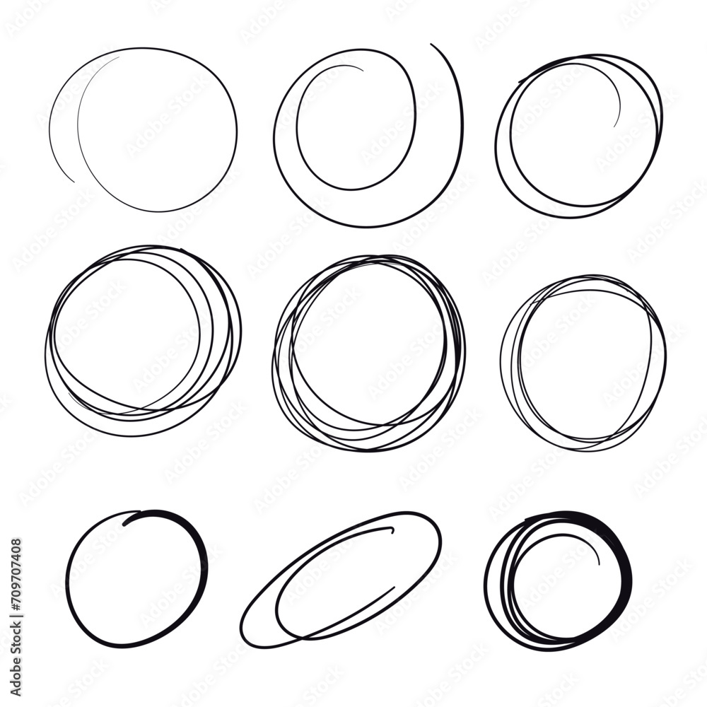 Hand Drawn Circle Shapes Scrabble Doodle Vector Hand drawn doodles icon Hand Drawn Circle Shapes Scrabble Doodle Vector Hand drawn doodles icon