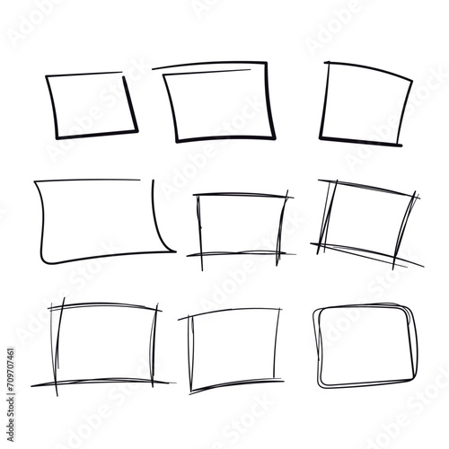 Hand Drawn Square Shapes Scrabble Doodle Vector Hand drawn doodles icon