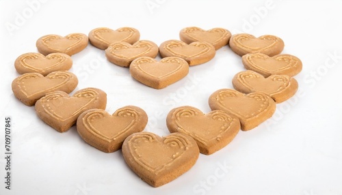 small heart shaped cookies arranged to form a large heart illustration