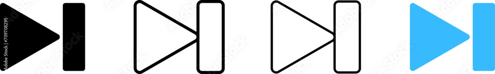 Rewind right button. Different styles, set of rewind right buttons. Vector icons Rewind right button. Different styles, set of rewind right buttons. Vector icons