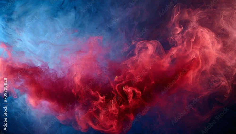 red smoke on a blue background mystic texture in neon colors illustration