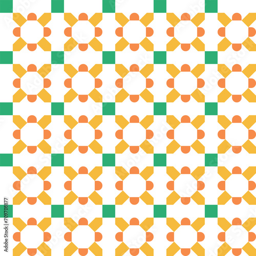 Colorful, simple, abstract and geometric pattern design background. Pattern graphic used for wallpaper, tile, fabric, textile, interior.