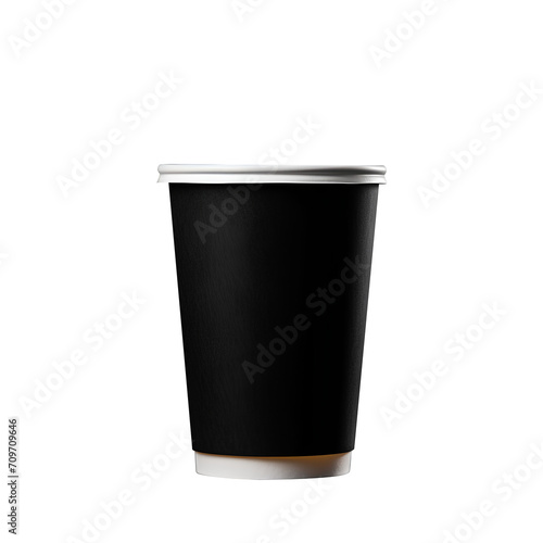 Paper cup mock with black strip transparent background