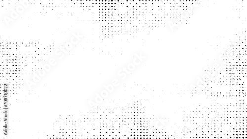Vector halftone pattern effect texture. Halftone black and white grunge. Texture of dots scattered on a white background. Abstract pattern in vintage art style print on business cards, badges, labels.