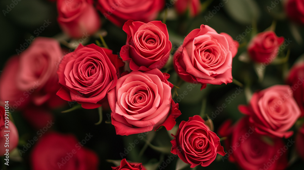 Fototapeta premium A bouquet of roses ready for a Valentine's Day gift, ai generative