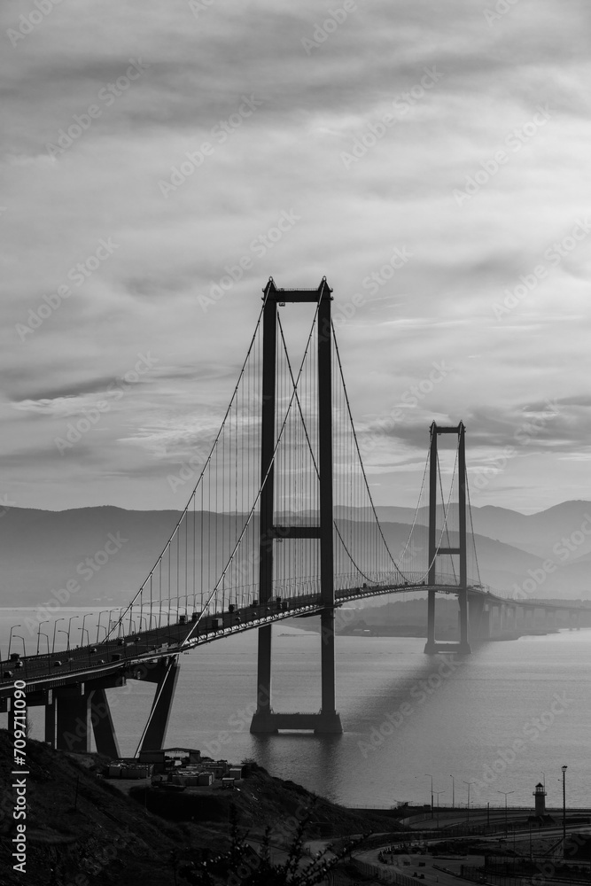 Fototapeta premium Osman Gazi Bridge (Izmit Bay Bridge). Izmit, Kocaeli, Turkey
