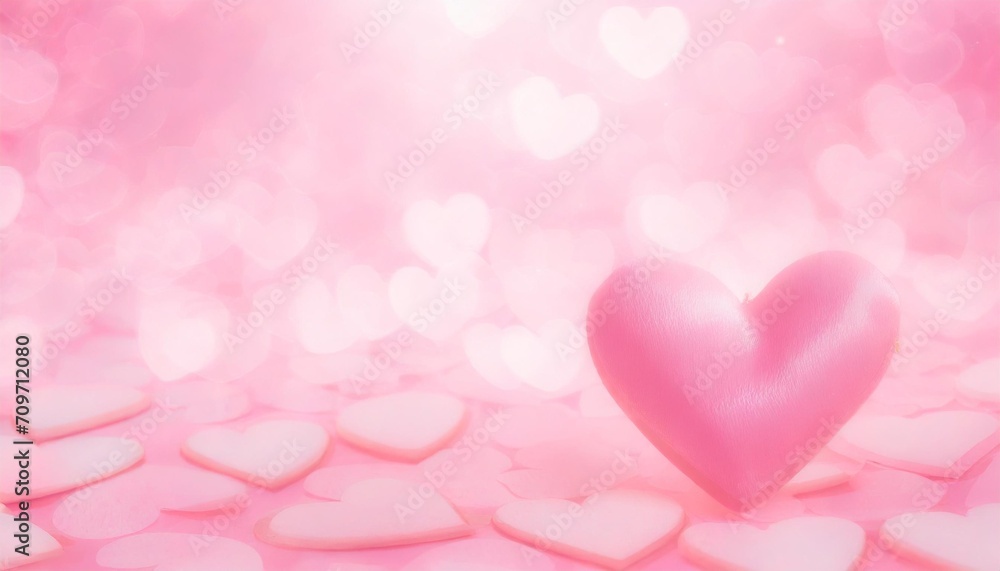 pink heart love with background for valentine day card illustration