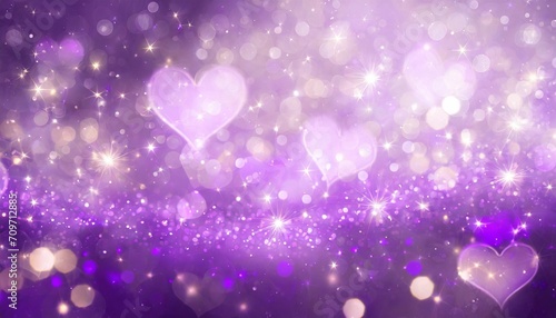 purple festive valentines elegant abstract background with bokeh lights and stars illustration