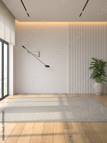 Modern style conceptual interior empty room 3d illustration