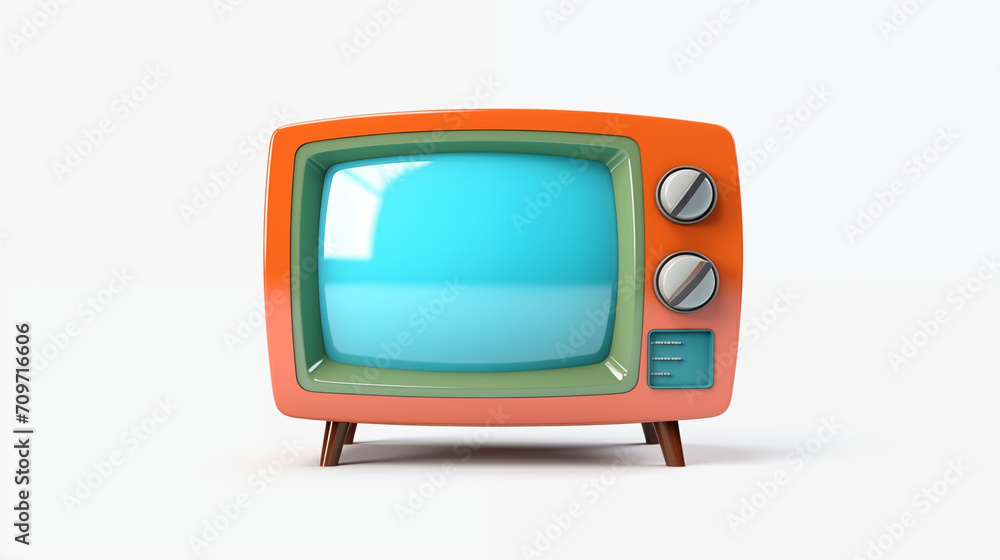 Vector old tv on white background 