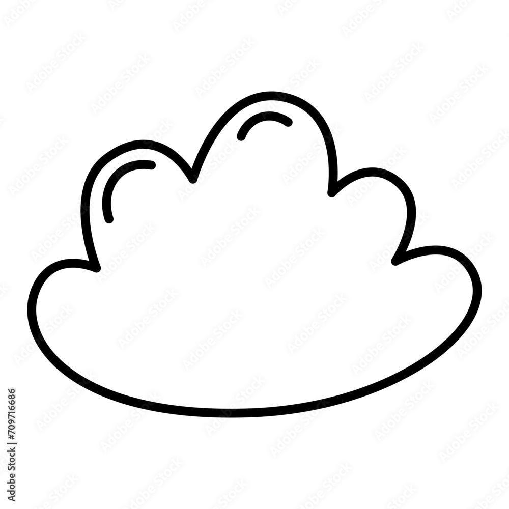 Blue cloud line icon. Blue cloud line icon.