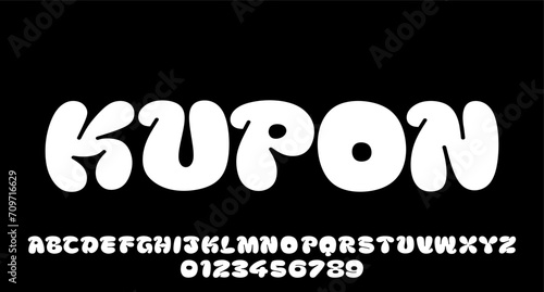 CUTE BUBBLE BALLOON FONT VECTOR
