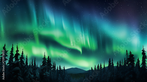a mesmerizing view of the Northern Lights dancing in the Canadian sky, creating a magical and captivating image for a Canada Day 2024 greeting card © Love Mohammad