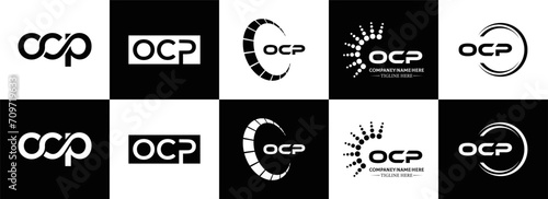 OCP logo. O C P design. White OCP letter. OCP, O C P letter logo design. Initial letter OCP linked circle uppercase monogram logo. O C P letter logo vector design. OCP letter logo design five style.	
 photo