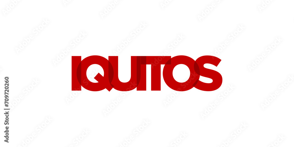 Iquitos in the Peru emblem. The design features a geometric style, vector illustration with bold typography in a modern font. The graphic slogan lettering. Iquitos in the Peru emblem. The design features a geometric style, vector illustration with bold typography in a modern font. The graphic slogan lettering.