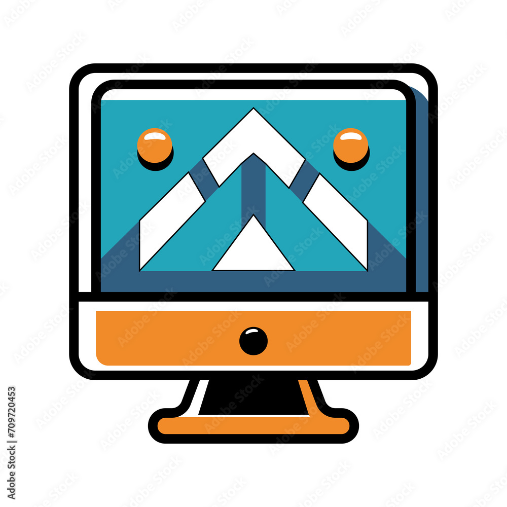 Monitor screen icon with modern minimalist design and colors.