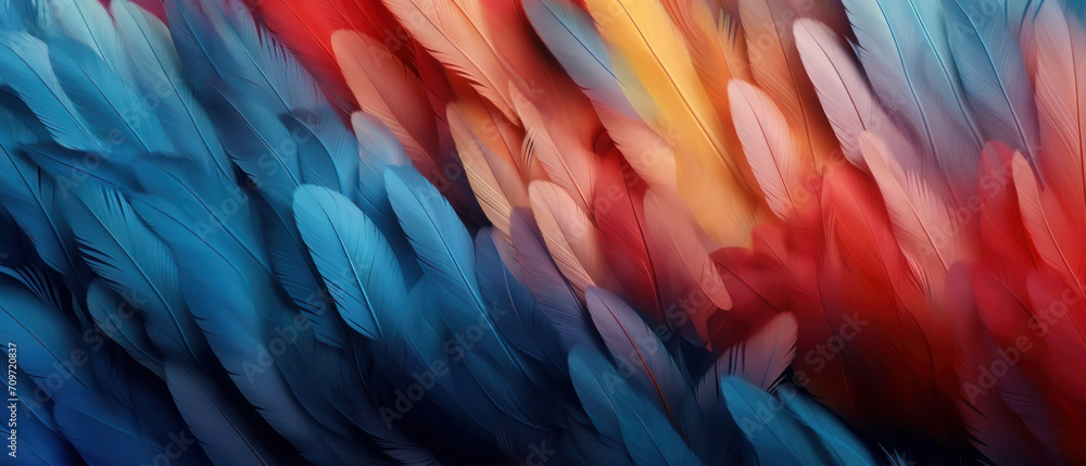 Fototapeta premium Colorful bird feathers background