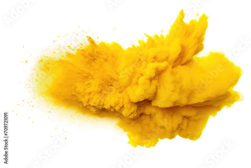 Mustard Color Splash Isolated On Transparent Background