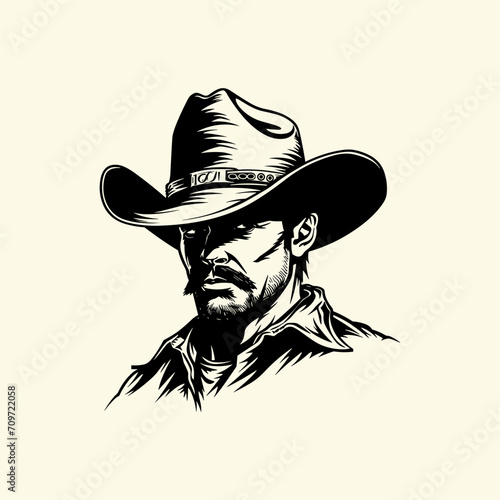 Cowboy logo design vector illustration