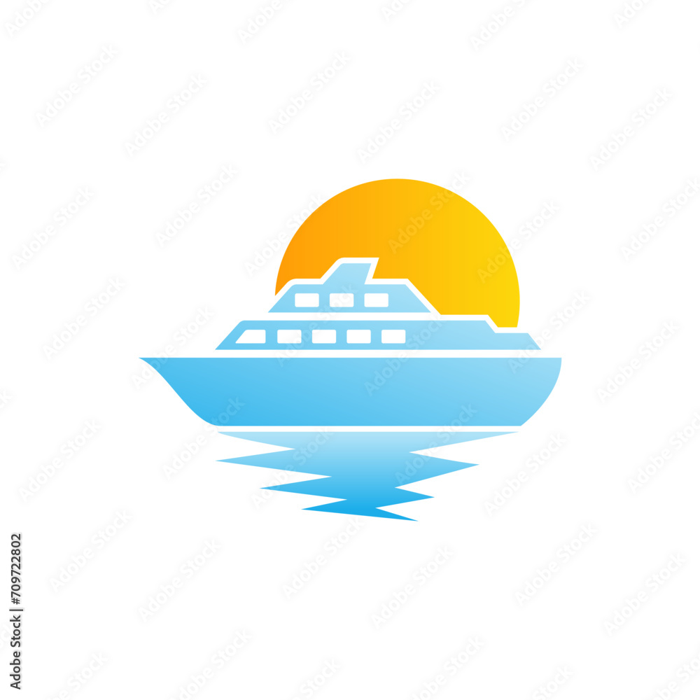 yacht logo abstract vector template. Boat Logo Design Template Vector Graphic Branding Element.