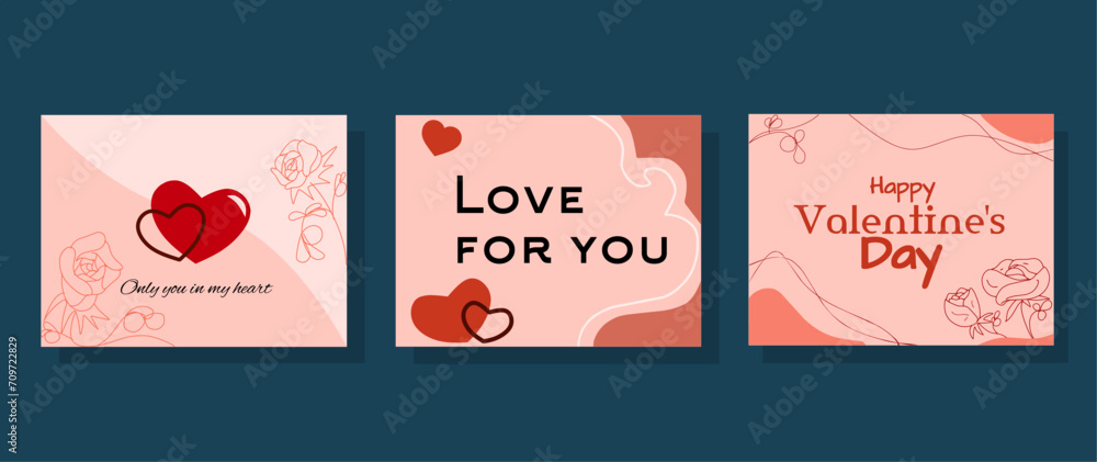 Valentines Day. Romantic set vector pattern background. Elegant modern pink and red pattern with hearts for wedding, valentine's day, birthday. postcards, wallpapers, wrapping paper and promo greeting