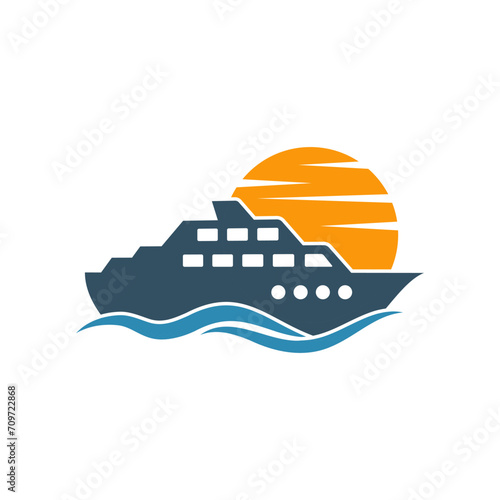 yacht logo abstract vector template. Boat Logo Design Template Vector Graphic Branding Element.