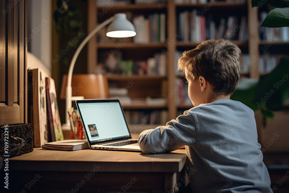 Creative graphics design generative ai collage photo of student using gadget device for studying