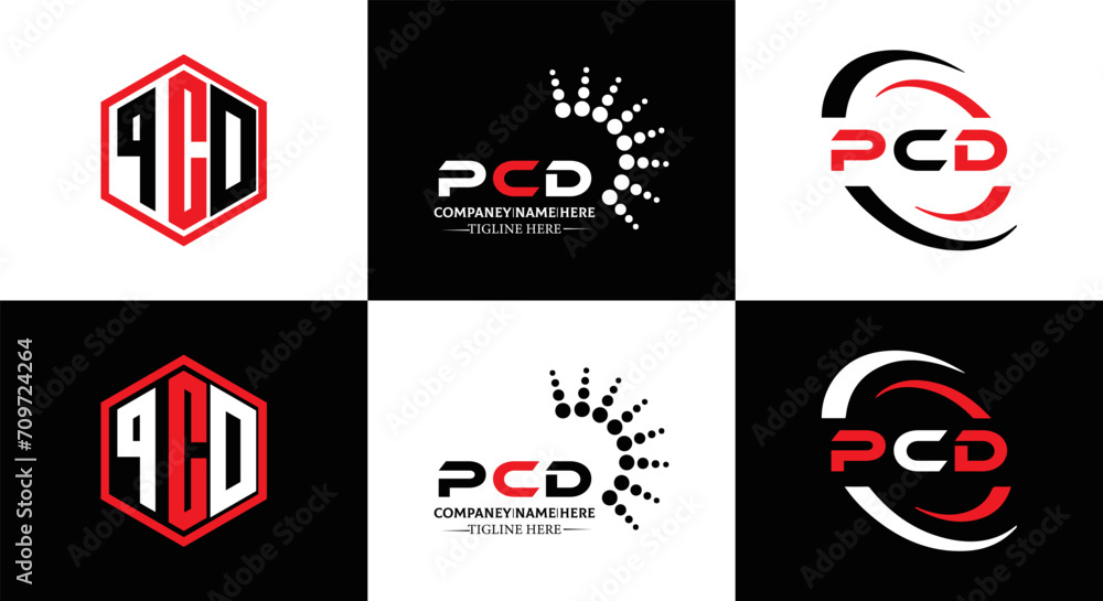 PCD logo. P C D design. White PCD letter. PCD, P C D letter logo design. Initial letter PCD linked circle uppercase monogram logo. P C D letter logo vector design. PCD letter logo design five style.	
