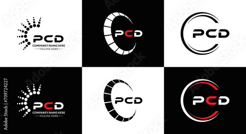 PCD logo. P C D design. White PCD letter. PCD  P C D letter logo design. Initial letter PCD linked circle uppercase monogram logo. P C D letter logo vector design. PCD letter logo design five style.  